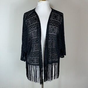 Cato Woman lace fringed cardigan shrug size 22/24W